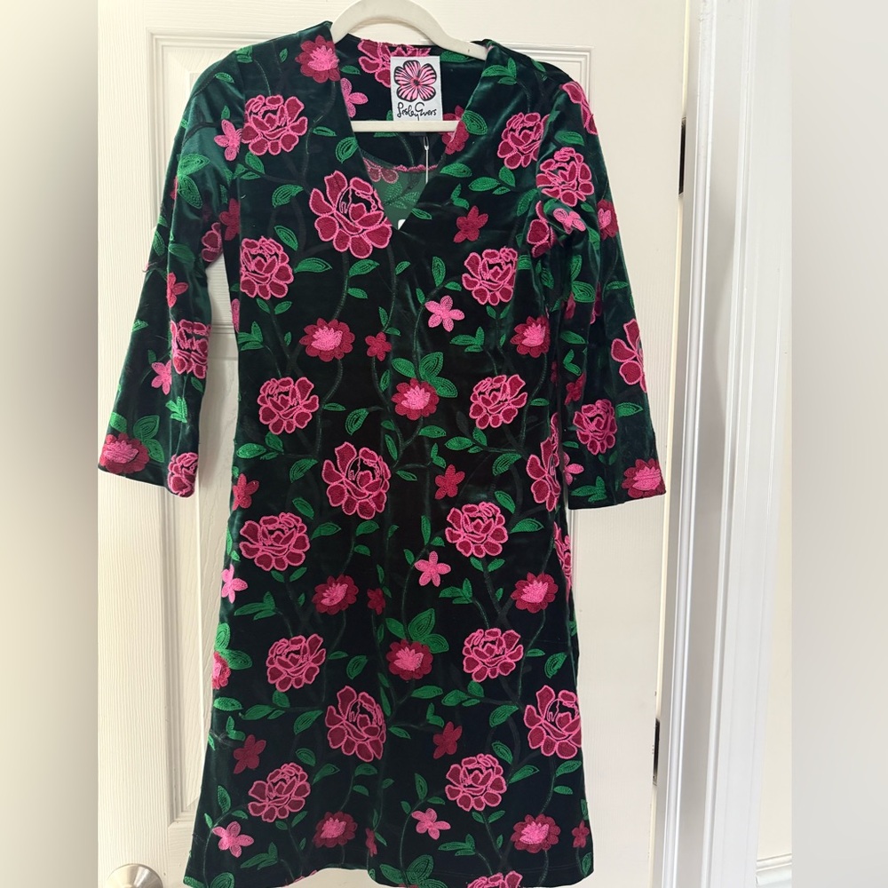 Floral Pink and Green Dress